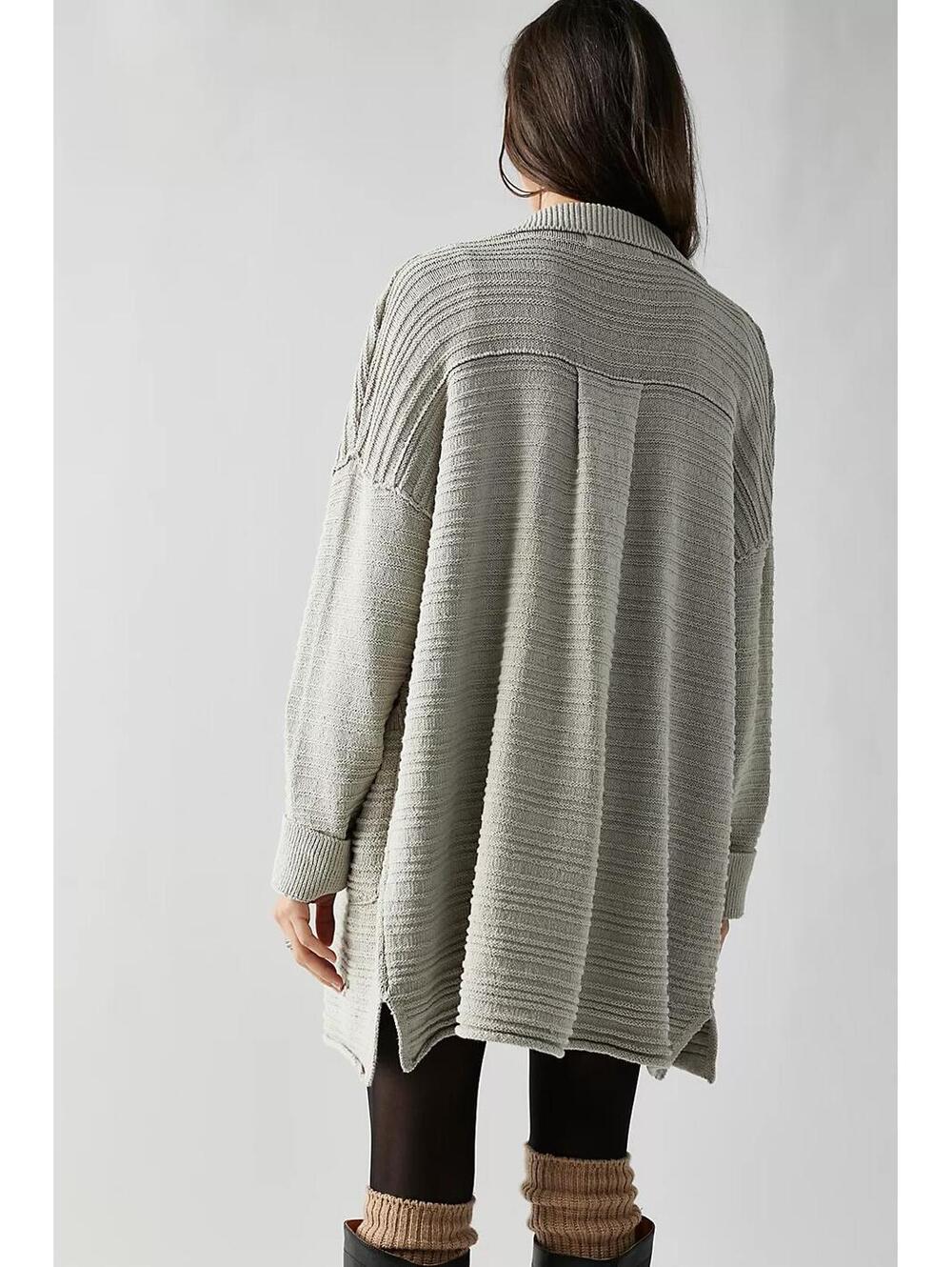 Free People Beach Day Dreaming Knit Cardigan Olive Green Small - Picture 4 of 9